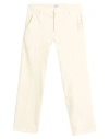 Dondup Man Pants Cream Size 38 Linen, Lyocell, Elastane In White