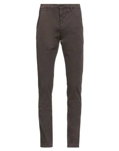 Dondup Man Pants Dark Brown Size 36 Cotton, Elastane In Brown