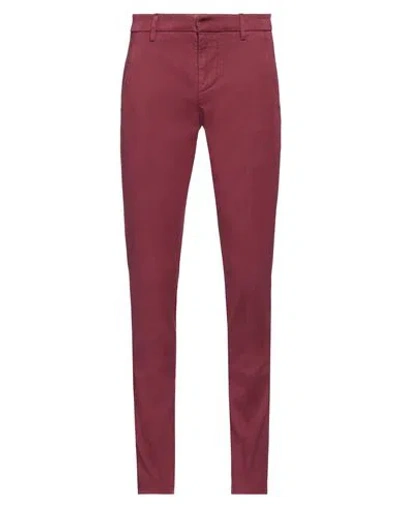 Dondup Man Pants Garnet Size 28 Cotton, Lyocell, Elastane In Red