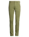 Dondup Man Pants Green Size 30 Cotton, Elastane In Multi
