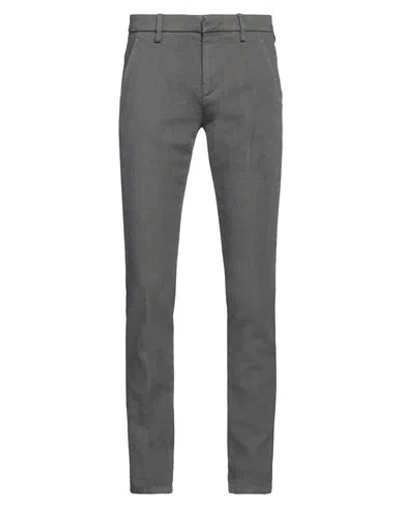 Dondup Man Pants Grey Size 28 Cotton, Elastane In Gray