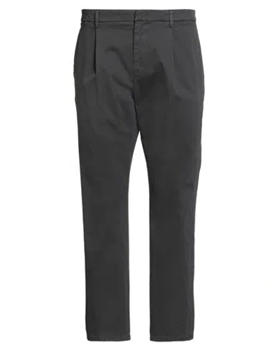 Dondup Man Pants Grey Size 32 Cotton, Elastane In Black