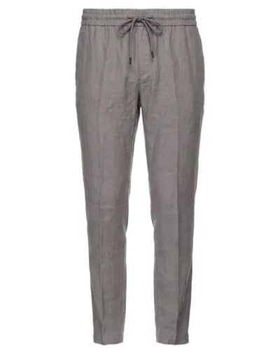 Dondup Man Pants Grey Size 33 Linen In Multi