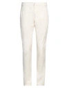 Dondup Man Pants Ivory Size 30 Cotton, Elastane In White