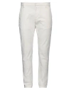 Dondup Man Pants Ivory Size 35 Cotton, Elastane In White