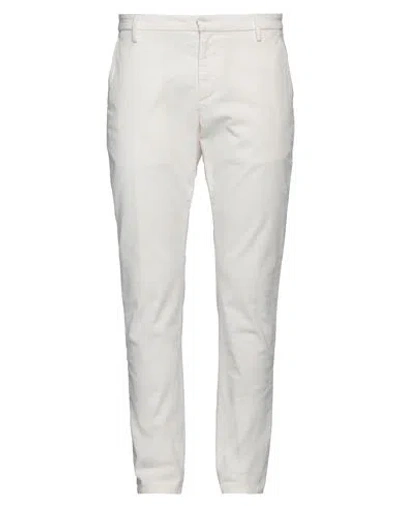 Dondup Man Pants Ivory Size 35 Cotton, Elastane In White