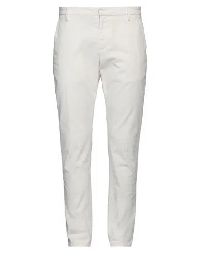 Dondup Man Pants Ivory Size 32 Cotton, Elastane In White