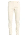 Dondup Man Pants Ivory Size 33 Cotton, Elastane In Neutral