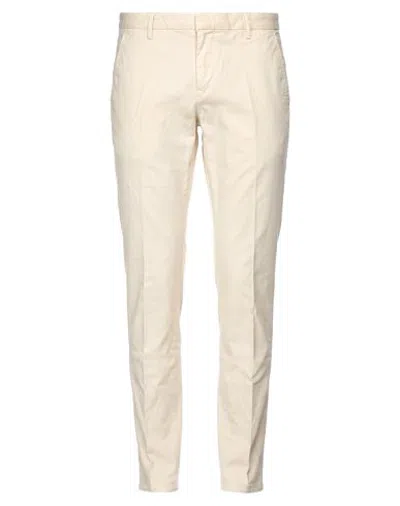 Dondup Man Pants Ivory Size 34 Cotton, Elastane In White