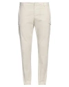 Dondup Man Pants Ivory Size 40 Cotton, Elastane In White