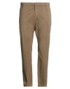 Dondup Man Pants Khaki Size 30 Cotton, Elastane In Brown