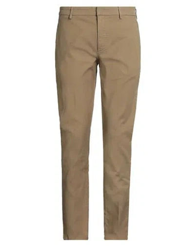 Dondup Man Pants Khaki Size 31 Cotton, Elastane In Brown