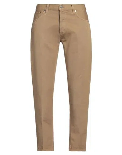 Dondup Man Pants Khaki Size 32 Cotton In Beige