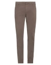 Dondup Man Pants Military Green Size 35 Cotton, Elastane In Brown