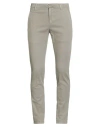 Dondup Man Pants Khaki Size 32 Cotton, Elastane In Gray