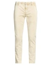 Dondup Man Pants Khaki Size 33 Cotton, Elastane In Neutral