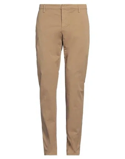 Dondup Man Pants Khaki Size 34 Cotton, Elastane In Beige