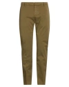 Dondup Man Pants Khaki Size 34 Cotton, Elastane In Brown