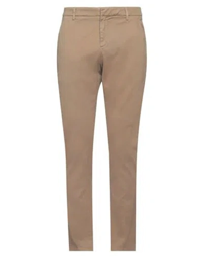 Dondup Man Pants Khaki Size 35 Cotton, Elastane In Neutral