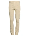 Dondup Man Pants Khaki Size 35 Cotton, Elastane In Sand