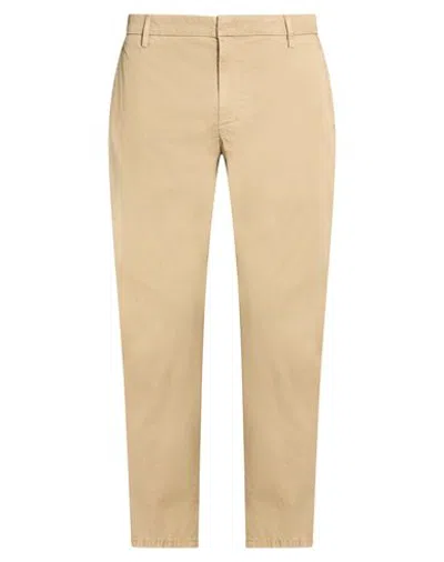 Dondup Man Pants Khaki Size 36 Cotton, Elastane In Animal Print