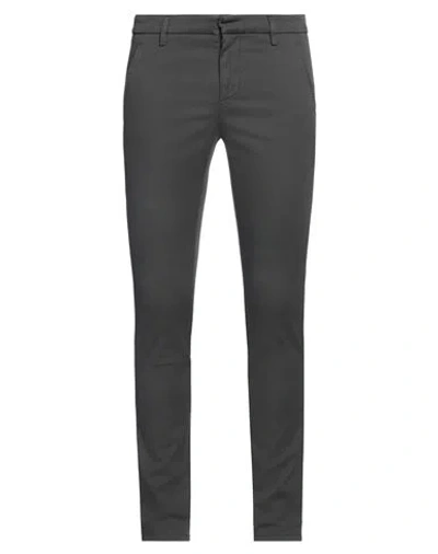 Dondup Man Pants Lead Size 30 Cotton, Lyocell, Elastane In Grey