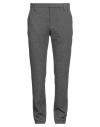 Dondup Straight Wool Trousers Rolled Cuffs In Grey