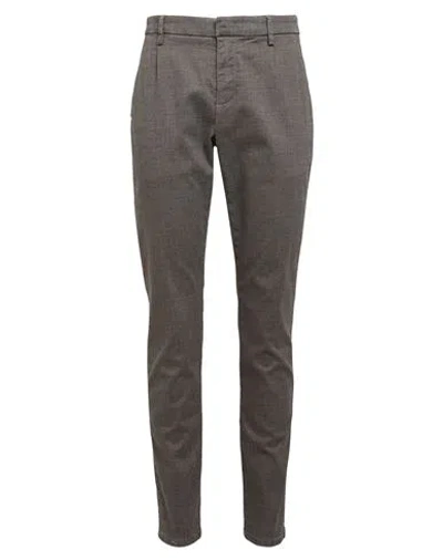 Dondup Man Pants Lead Size 36 Cotton, Elastane In Grey