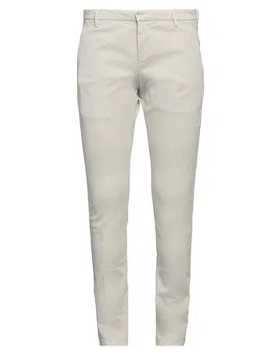 Dondup Man Pants Light Grey Size 33 Cotton, Lyocell, Elastane