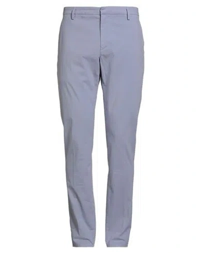 Dondup Man Pants Lilac Size 36 Cotton, Elastane In Blue