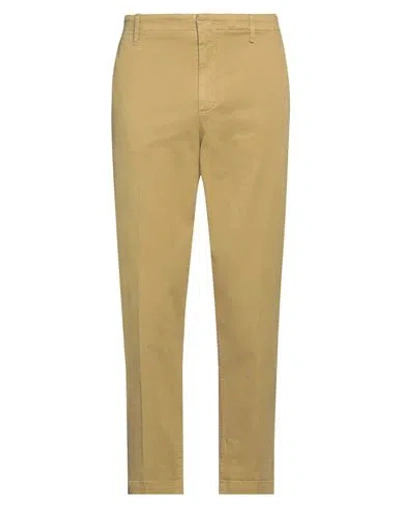 Dondup Man Pants Lime Green Size 34 Cotton, Elastane In Animal Print