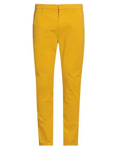Dondup Man Pants Marigold Size 34 Cotton, Elastane In Yellow