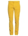Dondup Man Pants Marigold Size 35 Cotton, Elastane In Yellow