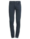 Dondup Man Pants Midnight Blue Size 30 Cotton, Elastomultiester, Elastane In Green