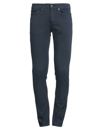 Dondup Man Pants Midnight Blue Size 30 Cotton, Elastomultiester, Elastane In Green