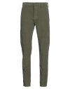 Dondup Man Pants Military Green Size 36 Cotton, Elastane In Green
