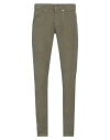 Dondup Man Pants Military Green Size 36 Cotton, Elastane In Green