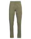 Dondup Man Pants Military Green Size 31 Cotton, Polyamide, Elastane In Green