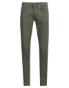 Dondup Man Pants Military Green Size 29 Cotton, Elastomultiester, Elastane