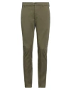 Dondup Man Pants Military Green Size 31 Cotton, Elastane In Green