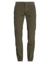 Dondup Man Pants Military Green Size 32 Cotton, Elastane In Green