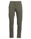 Dondup Man Pants Military Green Size 33 Cotton, Elastane