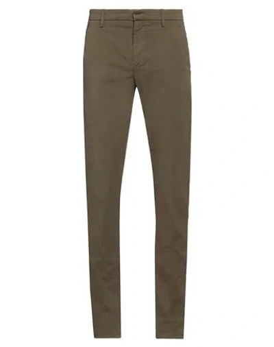 DONDUP DONDUP MAN PANTS MILITARY GREEN SIZE 35 COTTON, ELASTANE