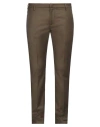 Dondup Man Pants Military Green Size 33 Virgin Wool, Elastane In Gold