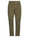 Dondup Man Pants Military Green Size 34 Cotton In Green