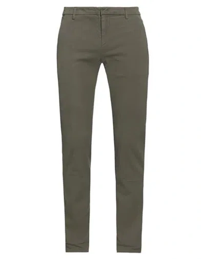 Dondup Man Pants Military Green Size 30 Cotton, Elastane In Green
