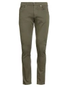 Dondup Man Pants Military Green Size 34 Cotton, Elastomultiester, Elastane In Green