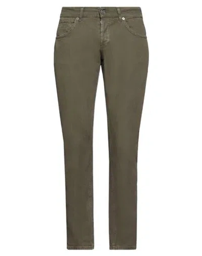 Dondup Man Pants Military Green Size 35 Cotton, Elastane