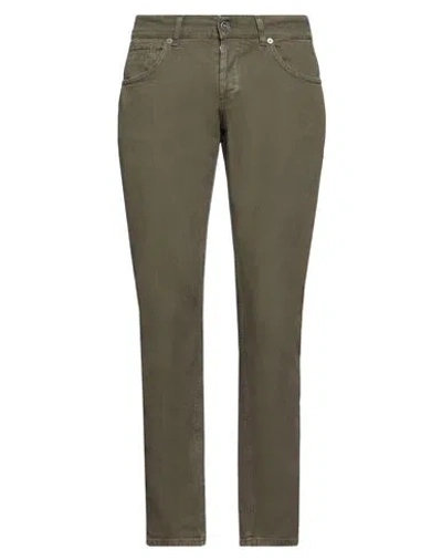 Dondup Man Pants Military Green Size 34 Cotton, Elastane