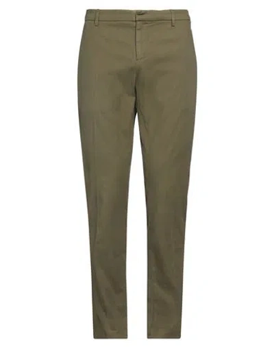 DONDUP DONDUP MAN PANTS MILITARY GREEN SIZE 35 COTTON, ELASTANE